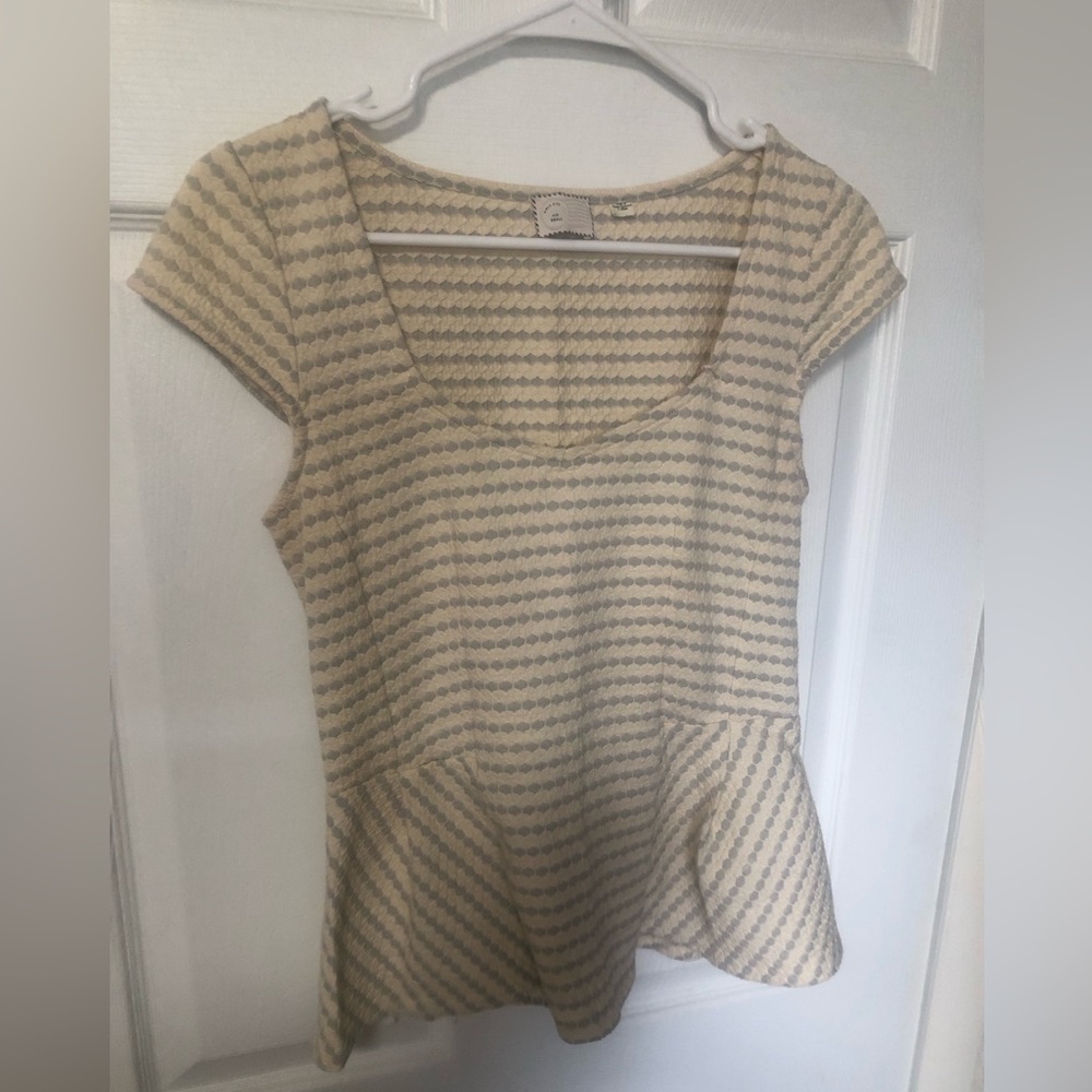 Flirty Anthropologie peplum top